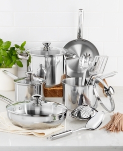 lot 6161 image: Stainless Steel 13-Pc. Cookware Set, Only at Macys