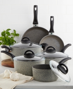 lot 6196 image: Ballarini Parma Nonstick Cookware Set (10-Piece), Gray