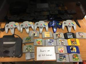 lot 5282 image: Nintendo 64 Console with 5 Controllers and 15 Games