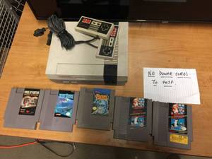 lot 5288 image: Original NES System with 2 Controllers and 5 Games