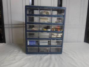 lot 12450 image: Parts bin sorter with contents