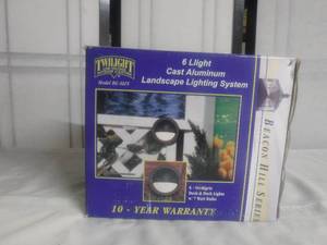lot 12458 image: 6 light cast aluminum landscaping yard lights- new in sealed box