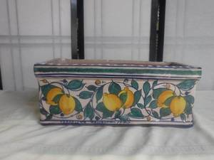 lot 12475 image: Painted terra cotta planter