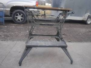 lot 12489 image: Black and decker foldable Work mate shop table