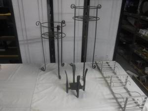 lot 12537 image: Candle holders and wall shelf