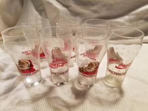 lot 19163 image: Coca Cola Santa Claus Drinking Glasses