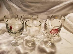 lot 19164 image: Lot of 7 Beer Goblets Including Falstaff and Michelob