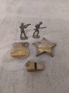 lot 11492 image: Authentic Law Enforcement Badges, Lead Soldiers, and German Whistle
