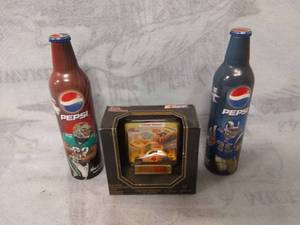 lot 11533 image: Sports Collectables Lot Two Pepsi Bottles and Diecast Car