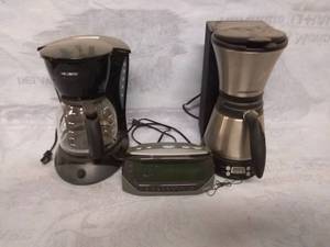 lot 11537 image: Two Coffee Makers and a Clock Radio