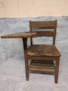 lot 11550 image: Vintage Wooden School Chair
