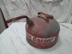 lot 11600 image: Vintage 2 and 12 Gallon  The Gasser  Fuel Can