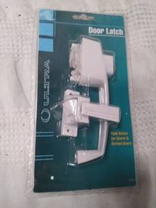 lot 11620 image: Ultra Door Latch Push Button For Storm & Screen Doors White