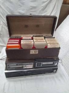 lot 11621 image: Three 8 Track Players and a Box of 8 Track Tapes