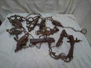 lot 11630 image: Lot of 12 Vintage Small Game Spring Traps