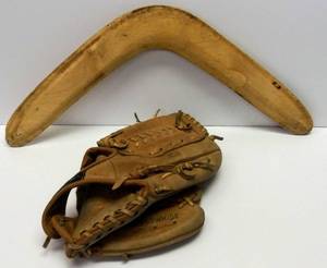 lot 96 image: Nesco Pro Player Model Youth Glove  #8040  Plus Bonus Boomerang