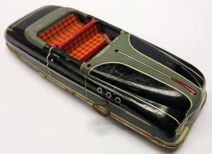 lot 117 image: Black Marx Lithographed Tin Wind-Up D-6581 Convertible Roadster  1940s