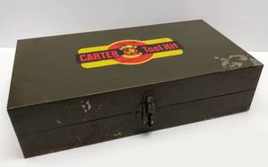 lot 136 image: Vintage Carter Carburetor Tool Kit  Metal Tool Box Case