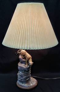 lot 163 image: Magnificent Vintage Mountain Lion Lamp  Works