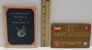 lot 173 image: Patriotic Songs of America  1928 Book & A Guide To U.S. Army Insignia and Decorations Book  1942 Edition