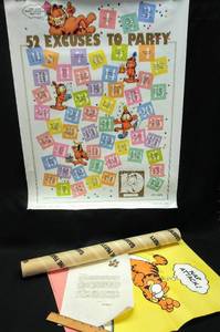 lot 186 image: 1988 Garfield Poster 10th Anniversary Limited Edition Jim Davis  Numbered