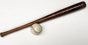 lot 191 image: 1948 National Tournament, Wichita KS  Souvenir Bat & Ball