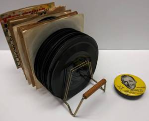 lot 192 image: 45 Albums  Lot of 17 With Holder & Advertisement Record Cleaner