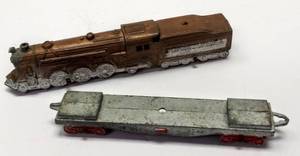 lot 201 image: Vintage Toosietoy Metal Train Engine & Rail-car