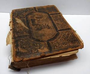 lot 221 image: Very Old Family Bible