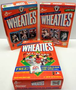 lot 224 image: Lot of 3 1990s Wheaties Cereal Boxes  Un-Opened