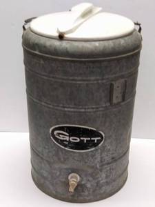lot 238 image: Gott 3 Gallon Galvanized Water Dispenser Cooler From Winfield KS