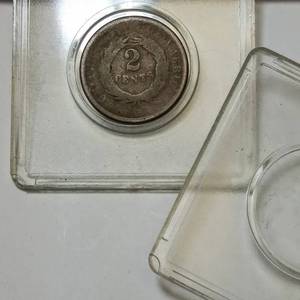 lot 254 image: Antique Two Cent Coin