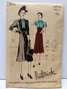 lot 259 image: LK  1920s Butterick Pattern  Size 14