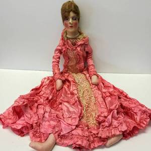 lot 261 image: Antique Homemade Doll Body & Head