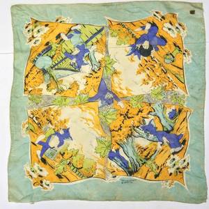 lot 265 image: Groovy 195060s Scarf Tom & Jerry  Japan Hand Rolled Silk