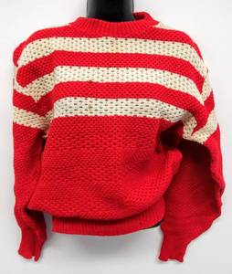 lot 275 image: 1950s Jersild 100% Virgin Wool Red & White Sweater