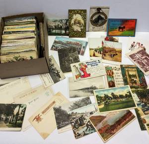 lot 25 image: Large Lot of Antique & Vintage Post Cards  Including Some Foreign Cards