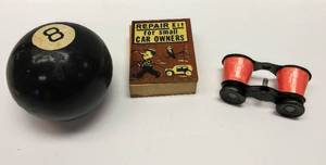 lot 292 image: ()  Cool Old Magic 8 Ball, Binoculars & Small Car Gag Gift