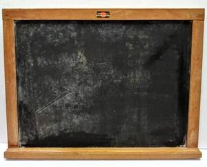lot 297 image: Vintage Weber Costello Co. Double Sided Chalk Board  24 x 18