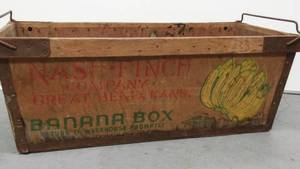 lot 11 image: Hard To Find Large Vintage Wooden Banana Shipping Crate from Nash Finch Company Great Bend, Kansas