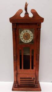 lot 309 image: Vintage Wood Wall Clock with Radio