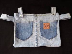 lot 314 image: Homemade Blue Jean Bag  Bicycle Handlebar