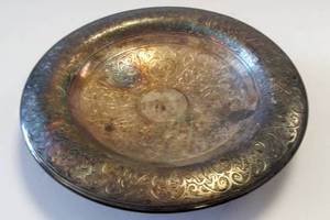 lot 336 image: 1890s Antique James W. Tufts Boston Silver Plated Footed Serving Platter # 4357  Hard to Find