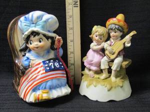 lot 5794 image: Betsy Ross Rocking Chair Music Box - Fred Roberts Co. & Lefton Music Box