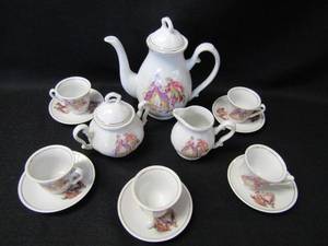 lot 5806 image: Tea Set With Victorian Dancing Scene