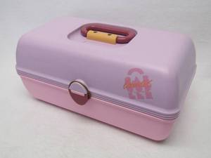 lot 5812 image: Caboodles of California Pink Large Makeup Case  3 Tier  from the 80s & 90s