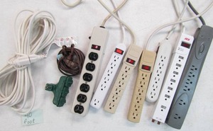 lot 5828 image: 40 ft Extension Cord, Surge Protector Strips & More