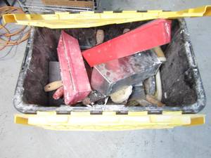 lot 5832 image: Tote Full of Drywall Tools