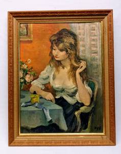 lot 2200 image: Framed Painting Print- Busty Victorian Woman- Appears Signed