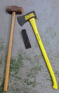 lot 5973 image: Long Handle Ax & Sledge Hammer  Bonus